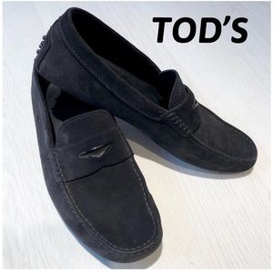 TOD’S Loafer Shoes Gommino Suede Black Driving